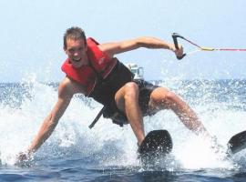 Water skiing at high speed