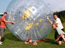 Zorbing fun during stag weekend in Bratislava