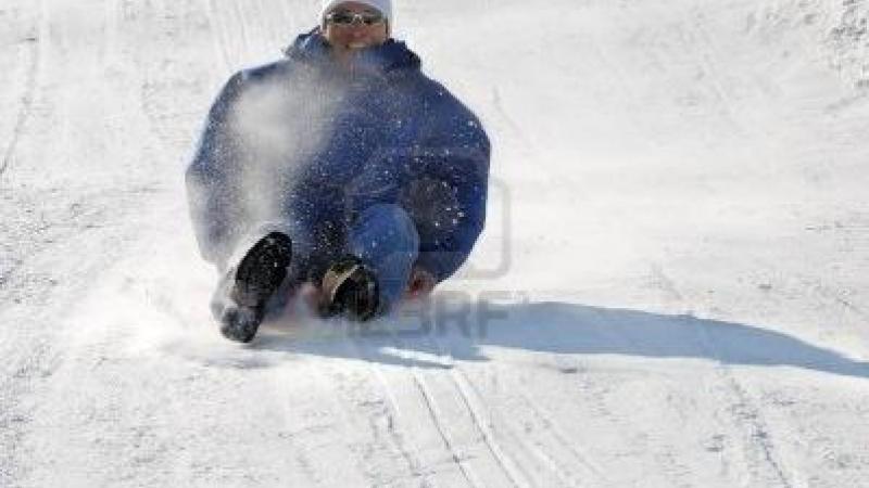 Snow sledding in Bratislava
