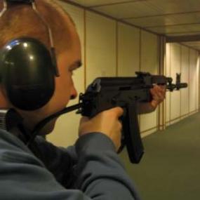 Man shooting from Kalashnikov